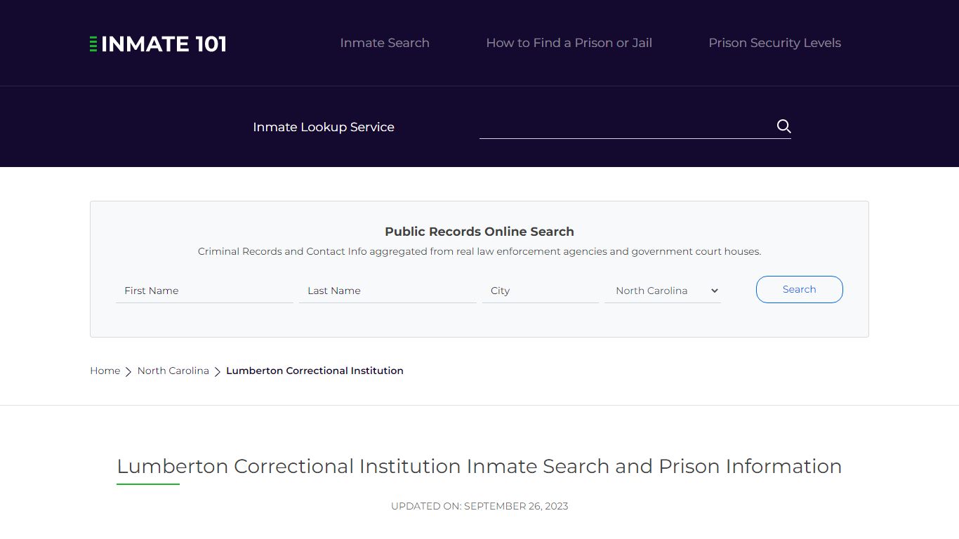 Lumberton Correctional Institution Inmate Search, Visitation, Phone no ...